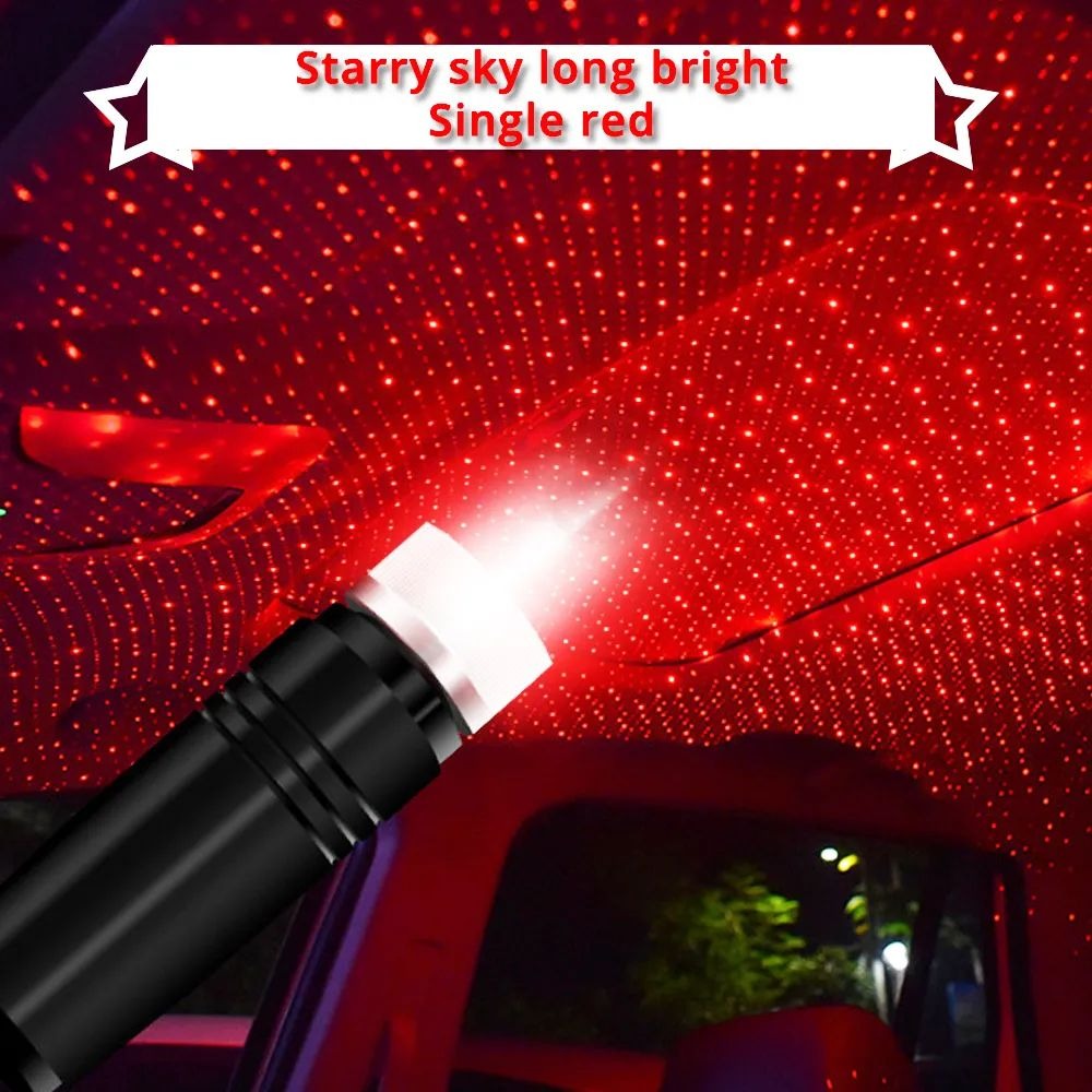Romantic Galaxy Star Car Roof Light Projector USB Atmosphere Lamp