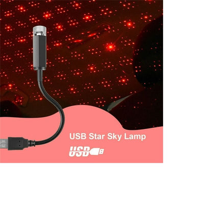 Romantic Galaxy Star Car Roof Light Projector USB Atmosphere Lamp