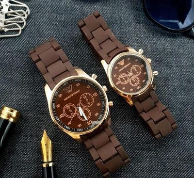 His and Hers Stainless Steel Chronograph Watches