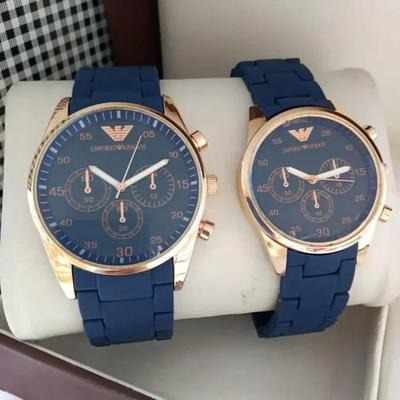 His and Hers Stainless Steel Chronograph Watches