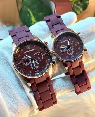 His and Hers Stainless Steel Chronograph Watches